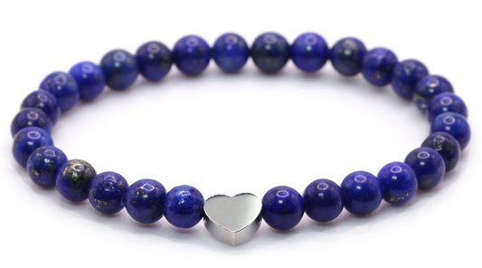 Lapislazuli AAA Edelstein Armband mit Edelstahlherz