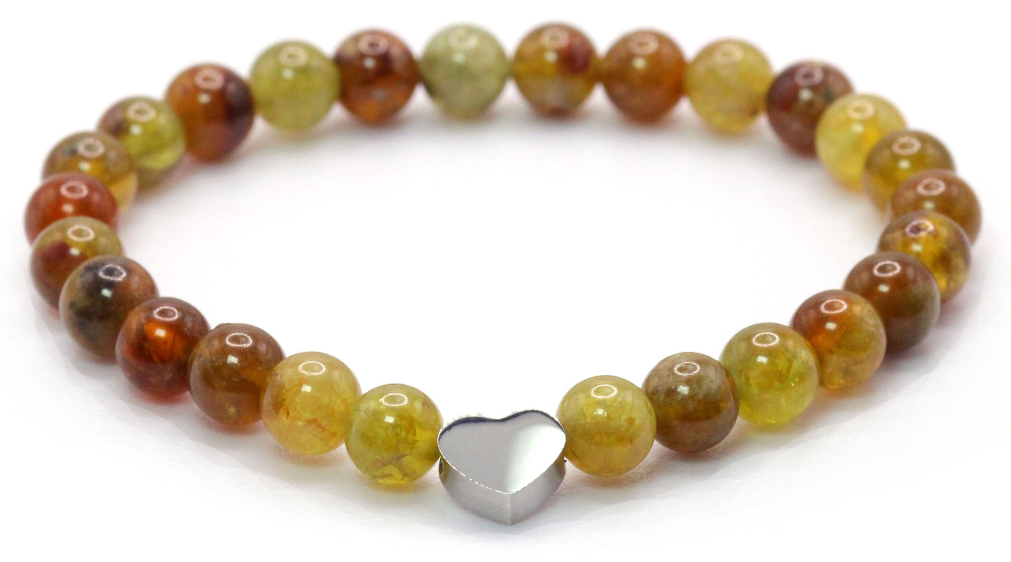 Tsavorit Edelstein Armband mit Edelstahlherz