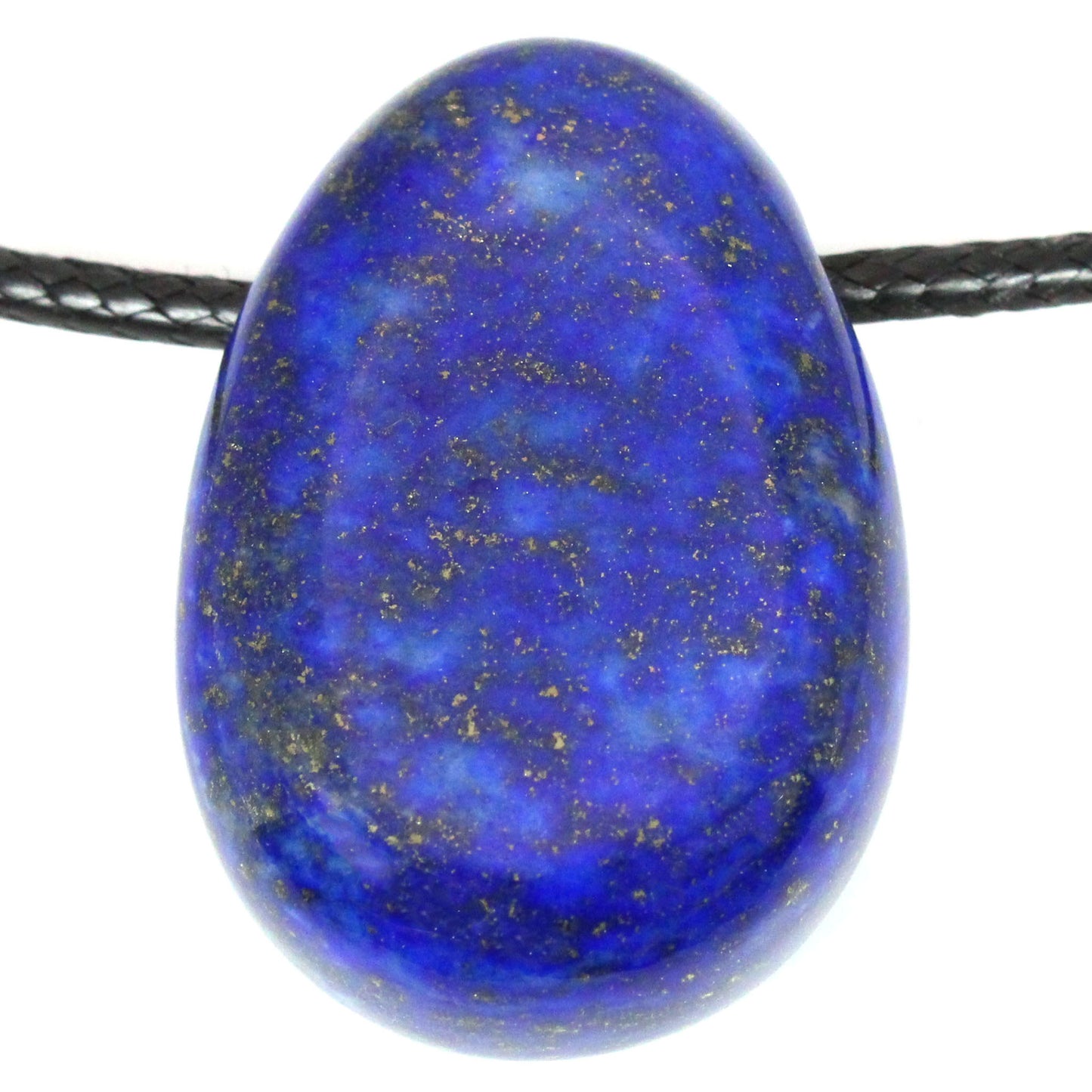 Echter Lapislazuli Tropfenanhänger mit gewachstem Baumwollband