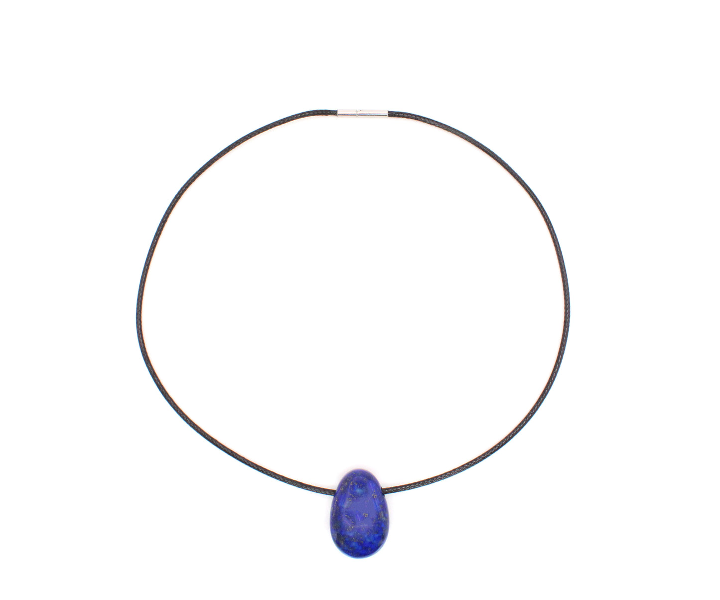 Echter Lapislazuli Tropfenanhänger mit gewachstem Baumwollband